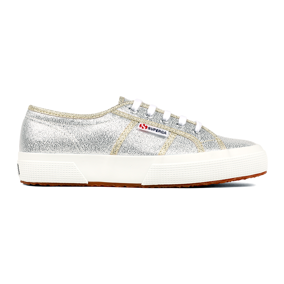 Superga 2750 Lamé Grey Silver Gold Lining