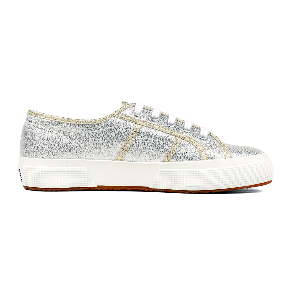 Superga 2750 Lamé Grey Silver Gold Lining