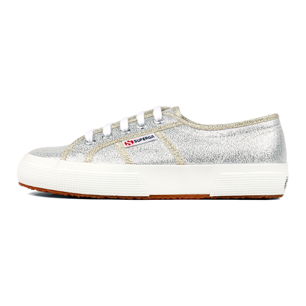 Superga 2750 Lamé Grey Silver Gold Lining