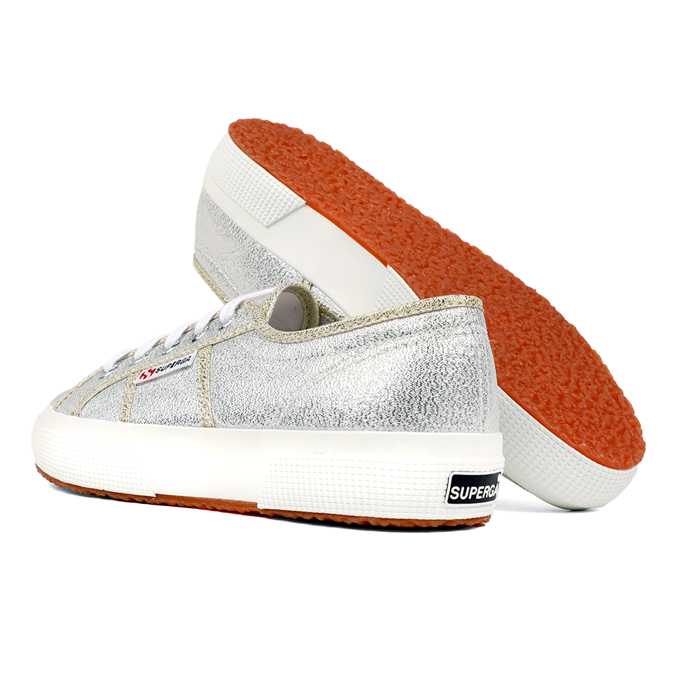 Superga 2750 Lamé Grey Silver Gold Lining