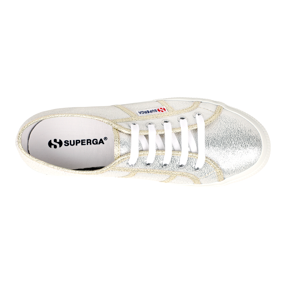 Superga 2750 Lamé Grey Silver Gold Lining