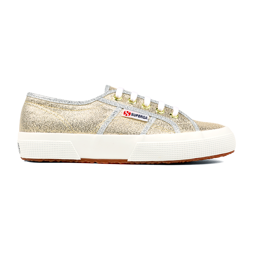 Superga 2750 Lamé Gold Grey Silver Lining