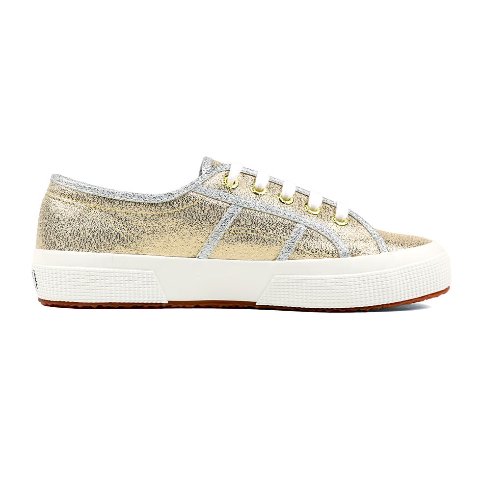 Superga 2750 Lamé Gold Grey Silver Lining