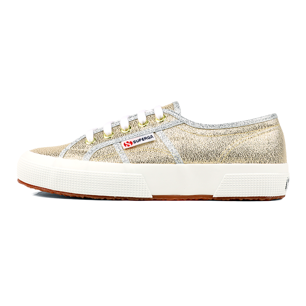 Superga 2750 Lamé Gold Grey Silver Lining