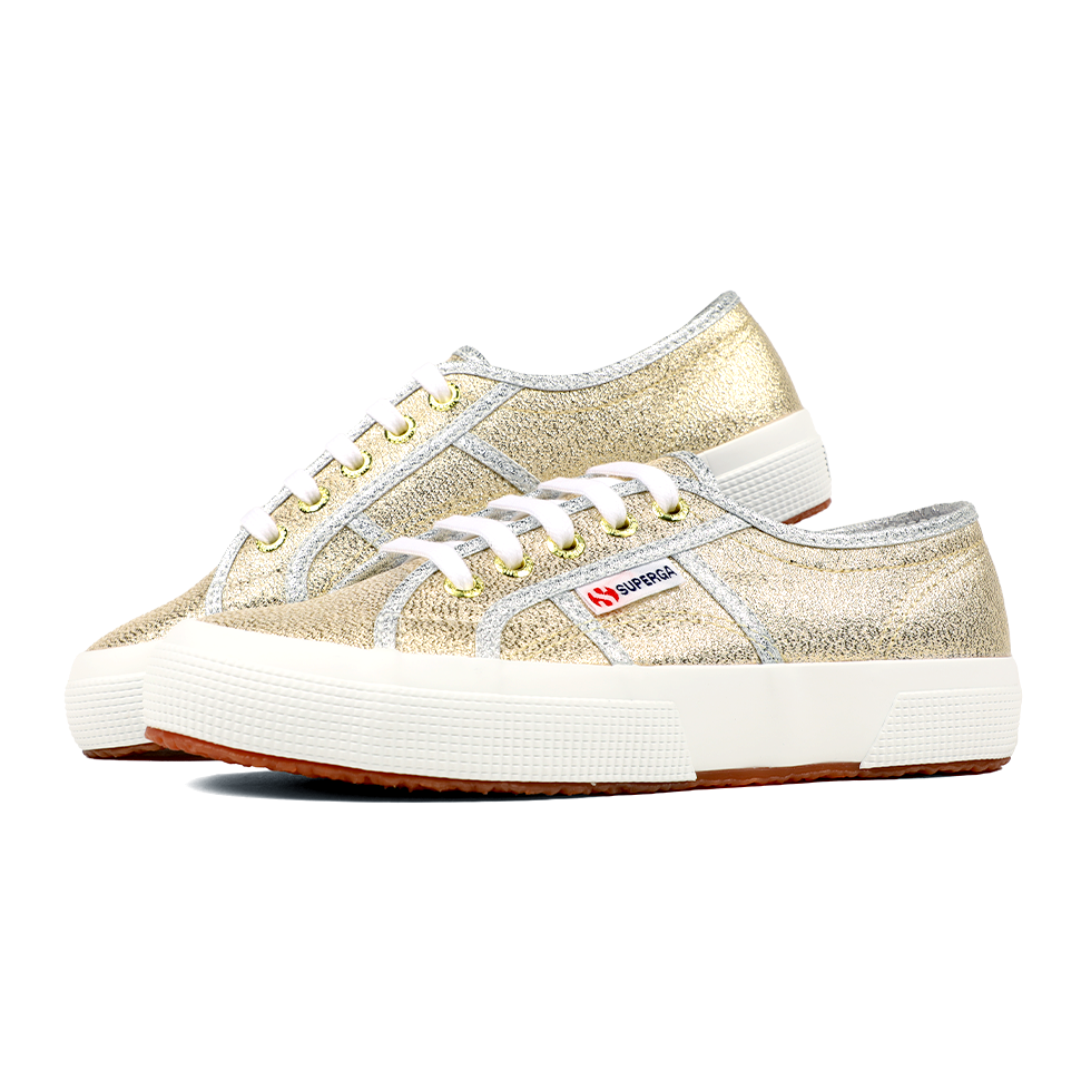 Superga 2750 Lamé Gold Grey Silver Lining