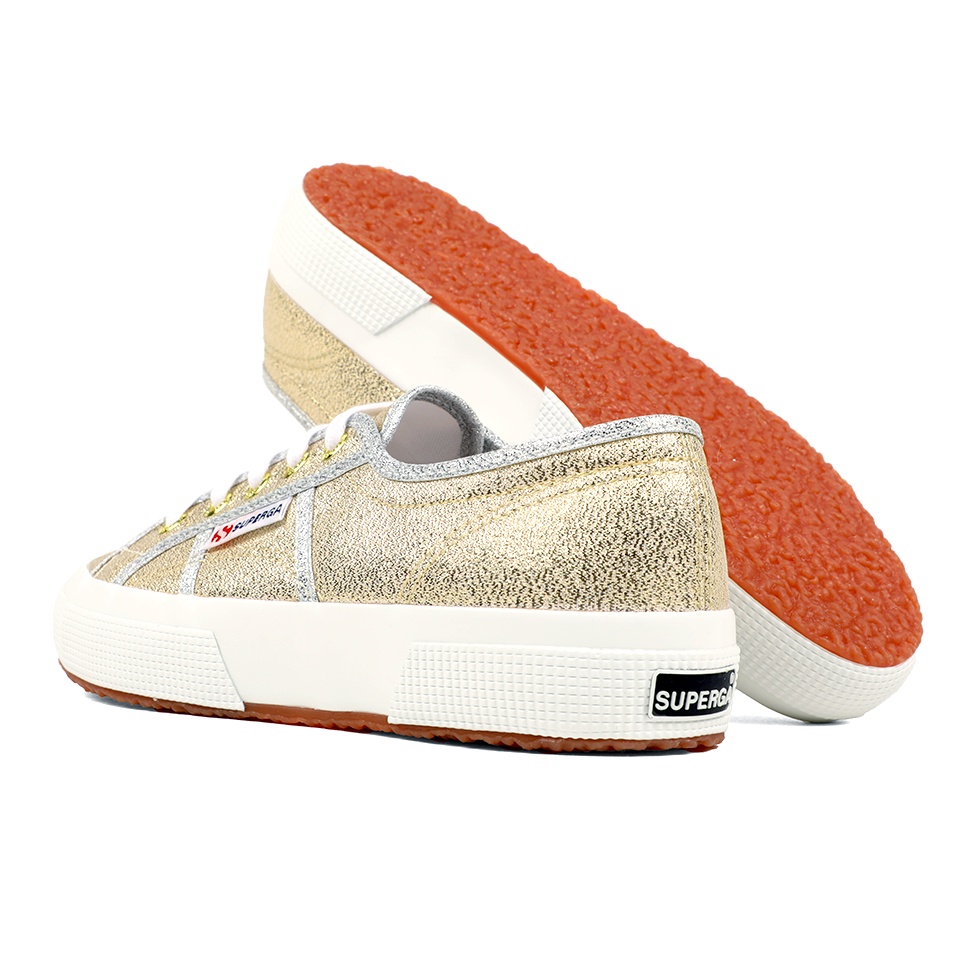 Superga 2750 Lamé Gold Grey Silver Lining