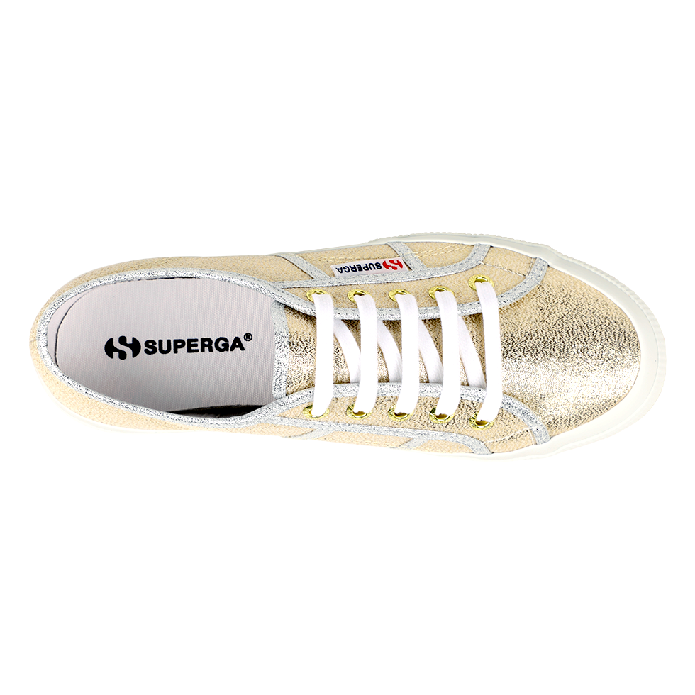 Superga 2750 Lamé Gold Grey Silver Lining