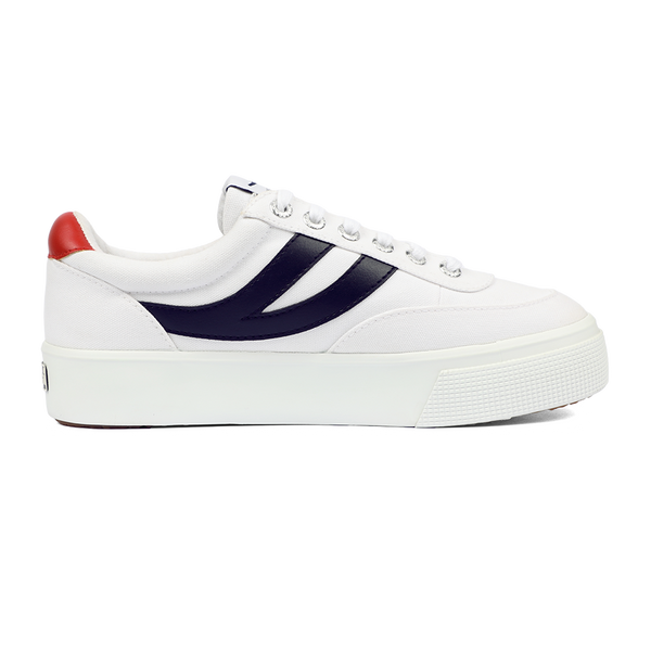 Superga 2740 Platform Blocks White Navy Red