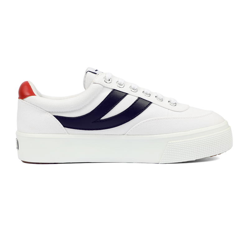 Superga 2740 Platform Blocks White Navy Red