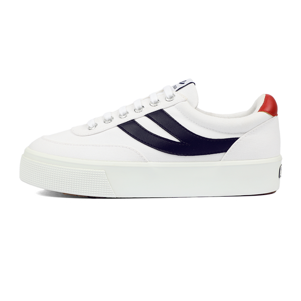 Superga 2740 Platform Blocks White Navy Red