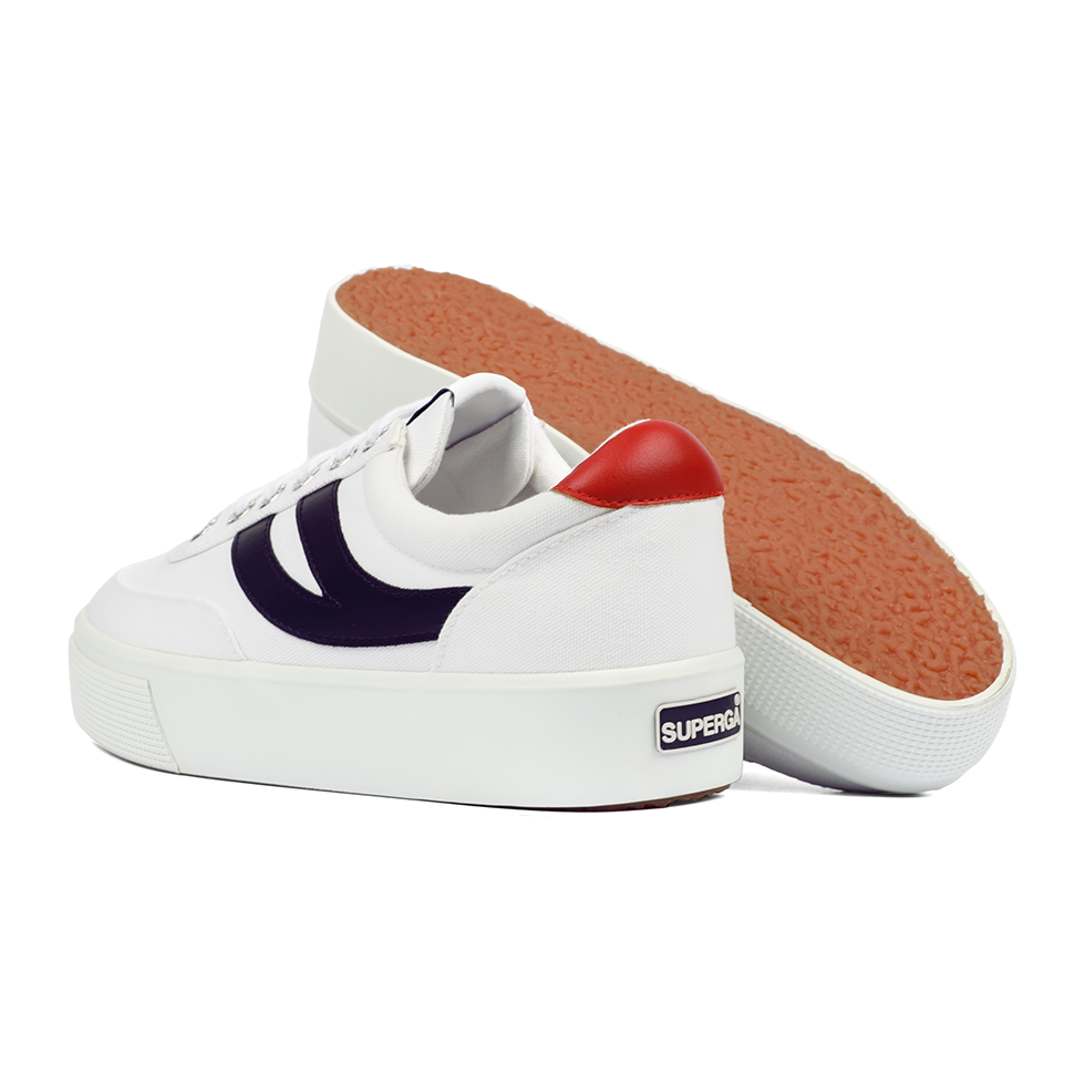 Superga 2740 Platform Blocks White Navy Red