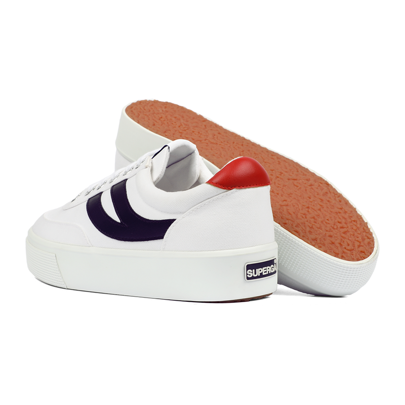 Superga 2740 Platform Blocks White Navy Red