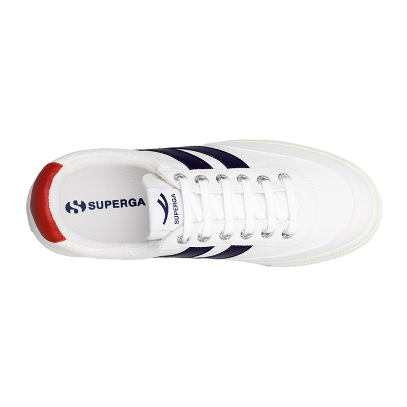 Superga 2740 Platform Blocks White Navy Red