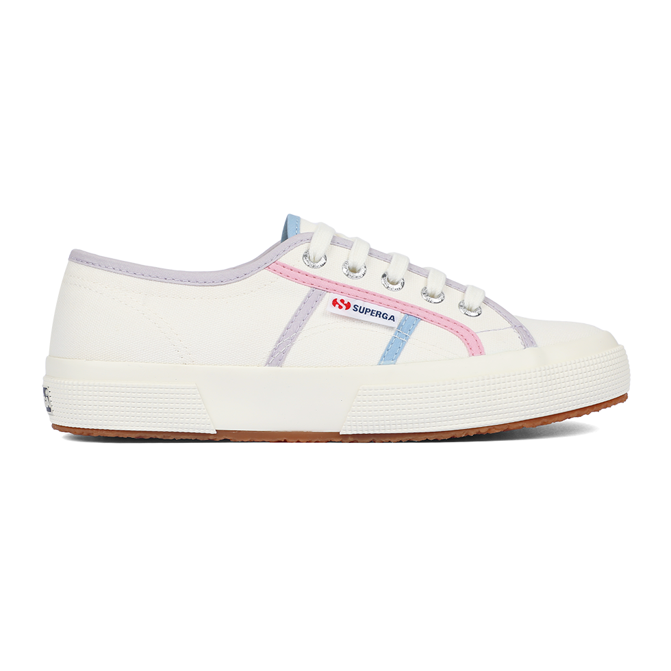 Superga 2750 Colourblocking White Avorio Pink Blue Light