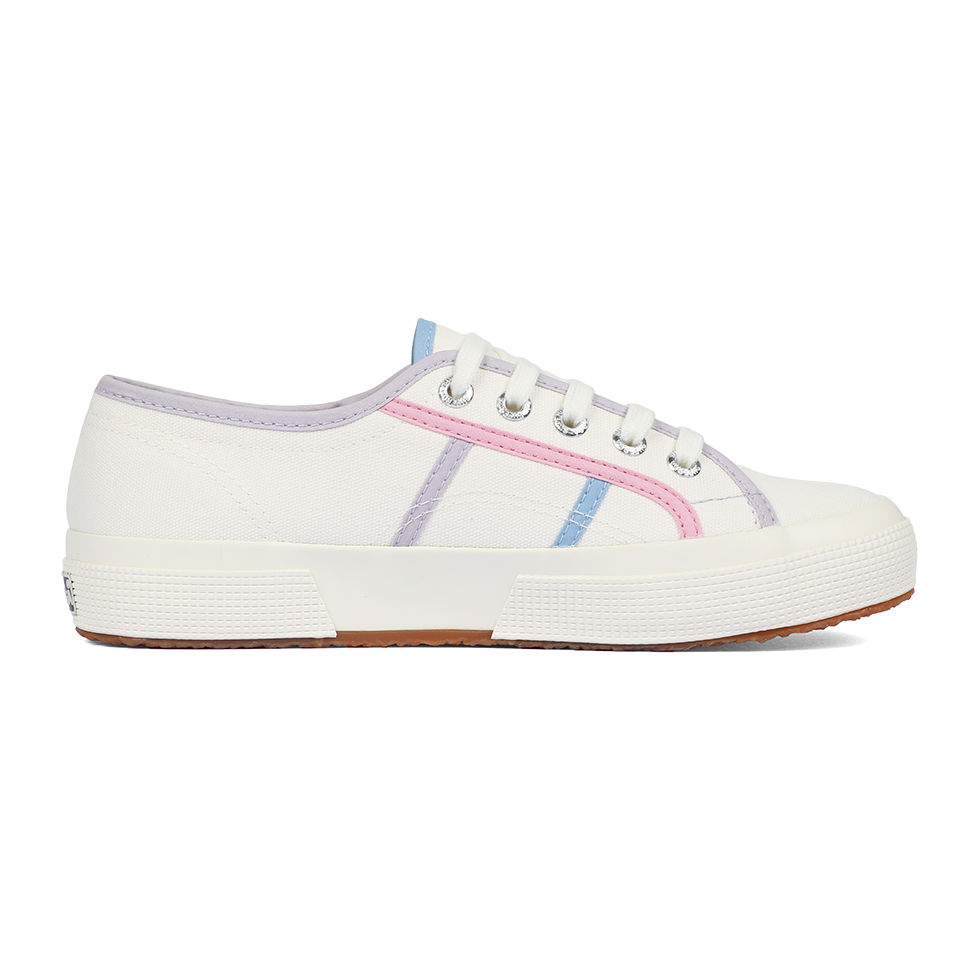 Superga 2750 Colourblocking White Avorio Pink Blue Light