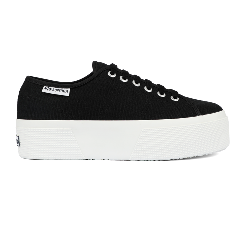 Superga 3790 Platform Leggera Black Full White