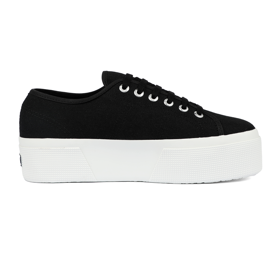 Superga 3790 Platform Leggera Black Full White