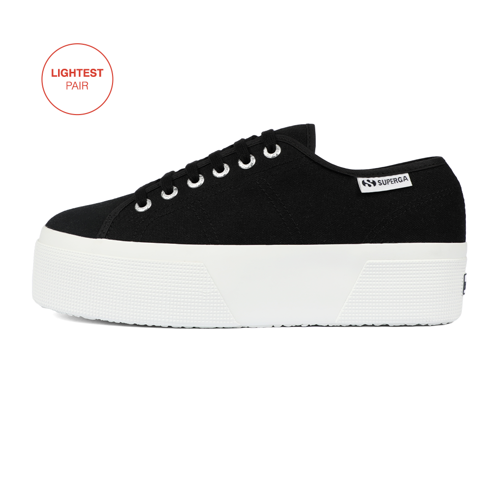 Superga 3790 Platform Leggera Black Full White