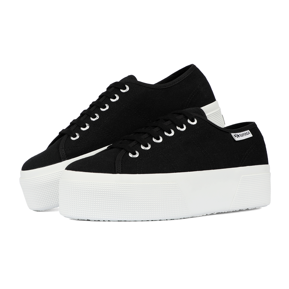 Superga 3790 Platform Leggera Black Full White