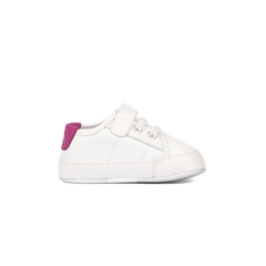 Superga 4006 Baby Heart Faux Leather White Neon Pink