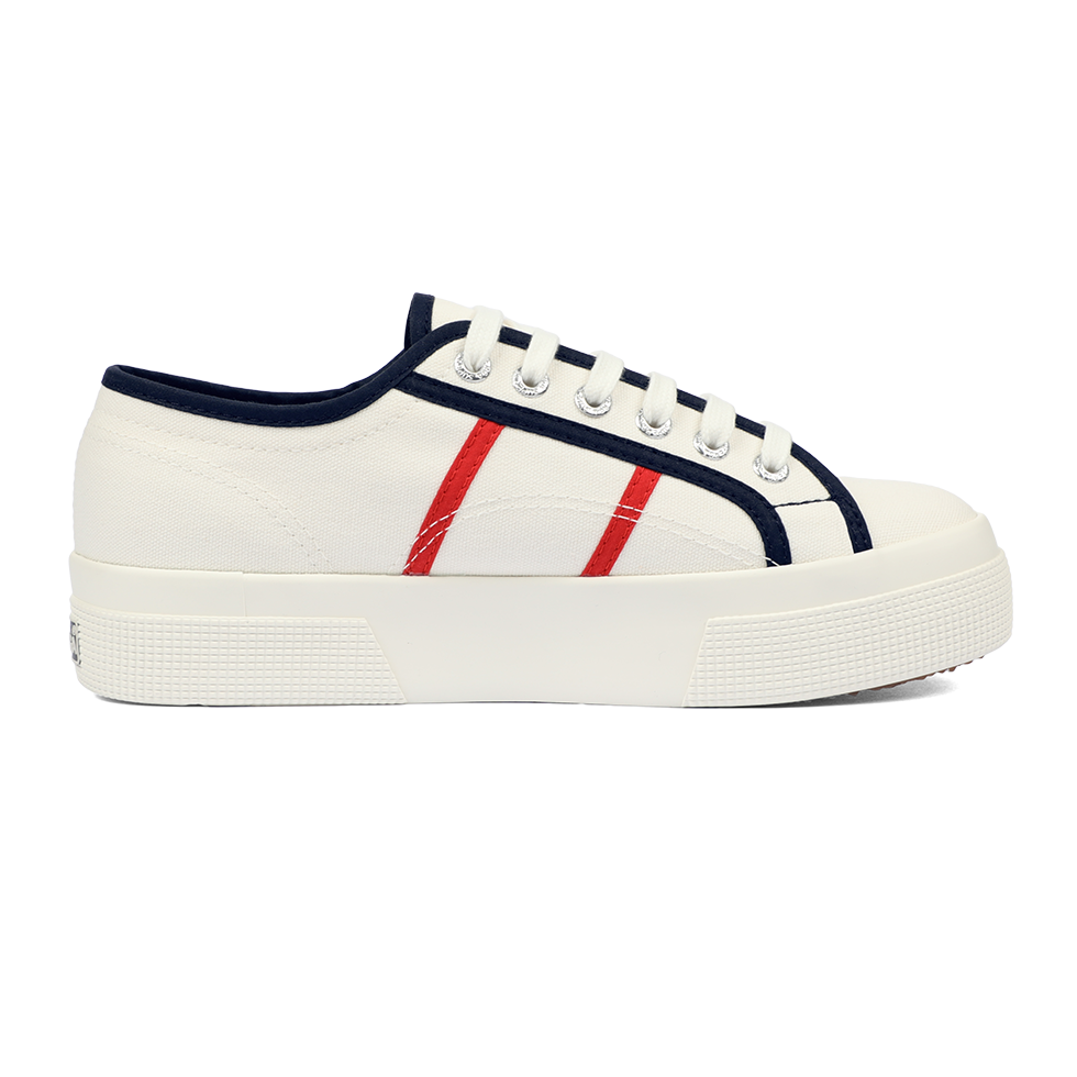 Superga 2740 Colour blocking White Avorio Blue Navy Red