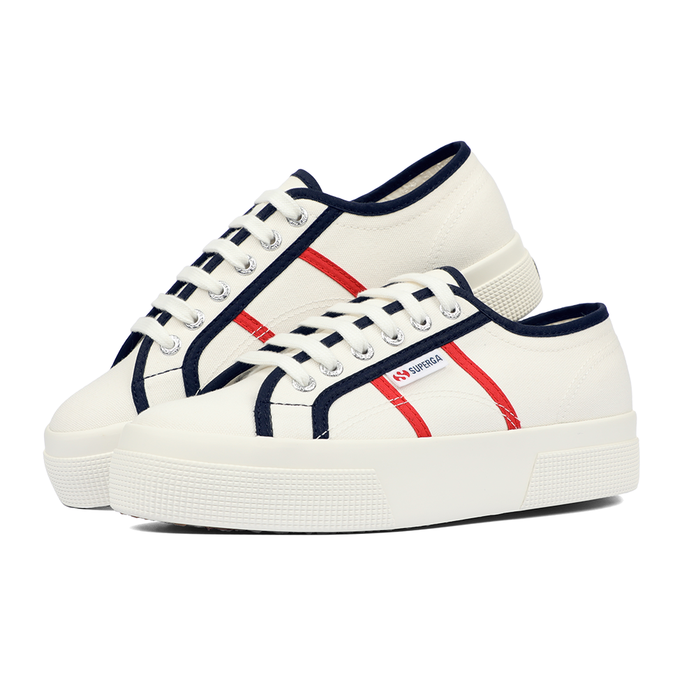 Superga 2740 Colour blocking White Avorio Blue Navy Red