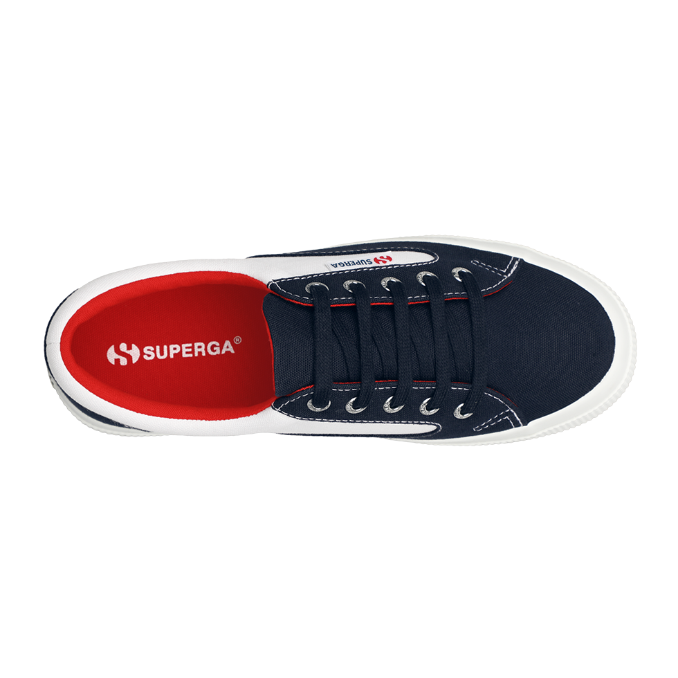 Superga 2750 Blocks White Navy Red