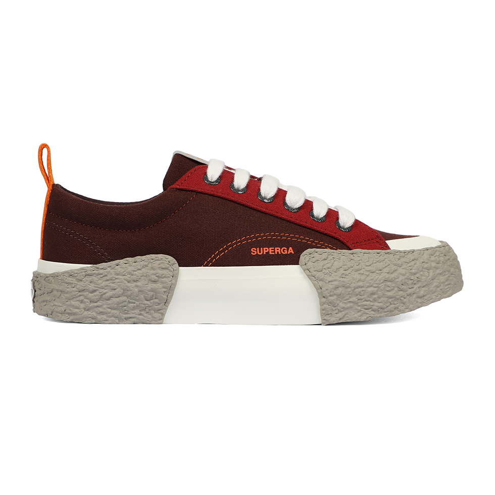 Superga 2660 Stripe Big Bumpers Block Brown Dark Red Crimson