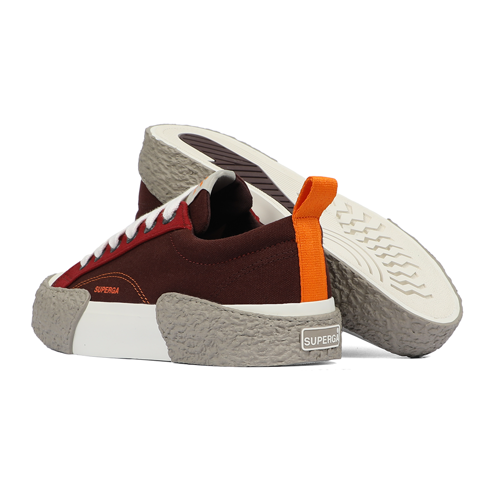 Superga 2660 Stripe Big Bumpers Block Brown Dark Red Crimson