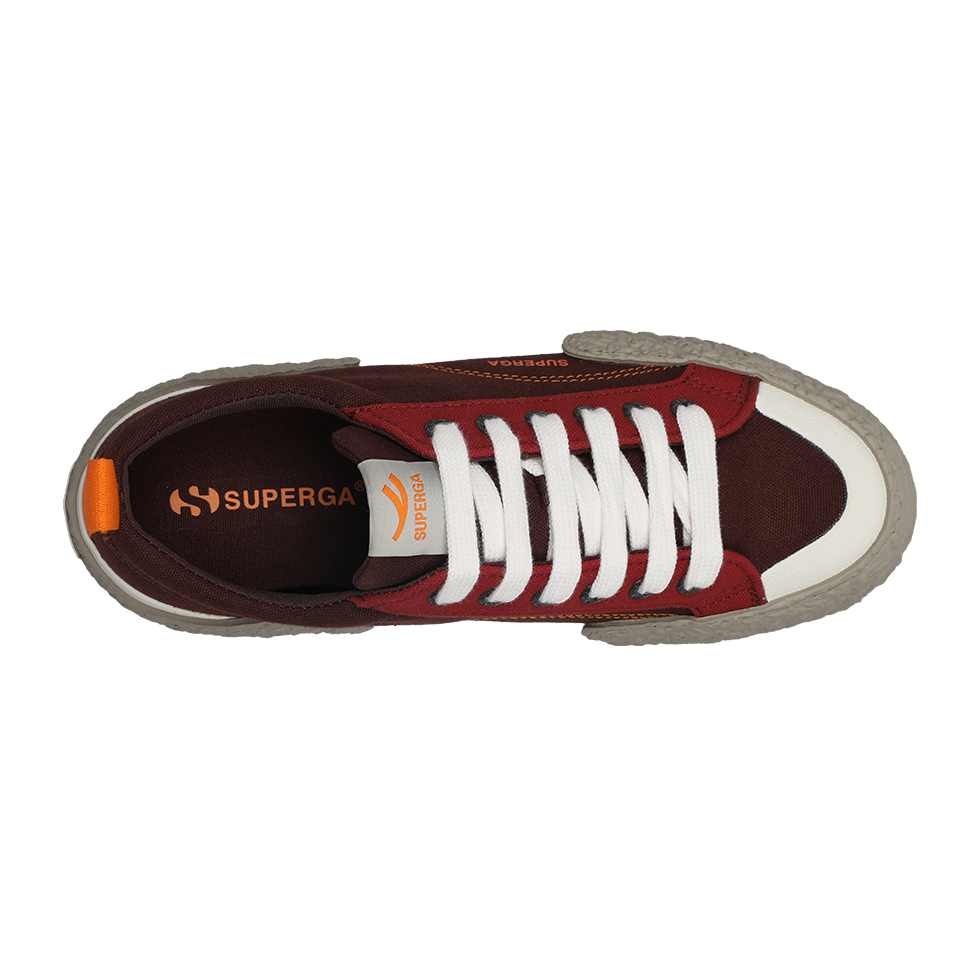 Superga 2660 Stripe Big Bumpers Block Brown Dark Red Crimson