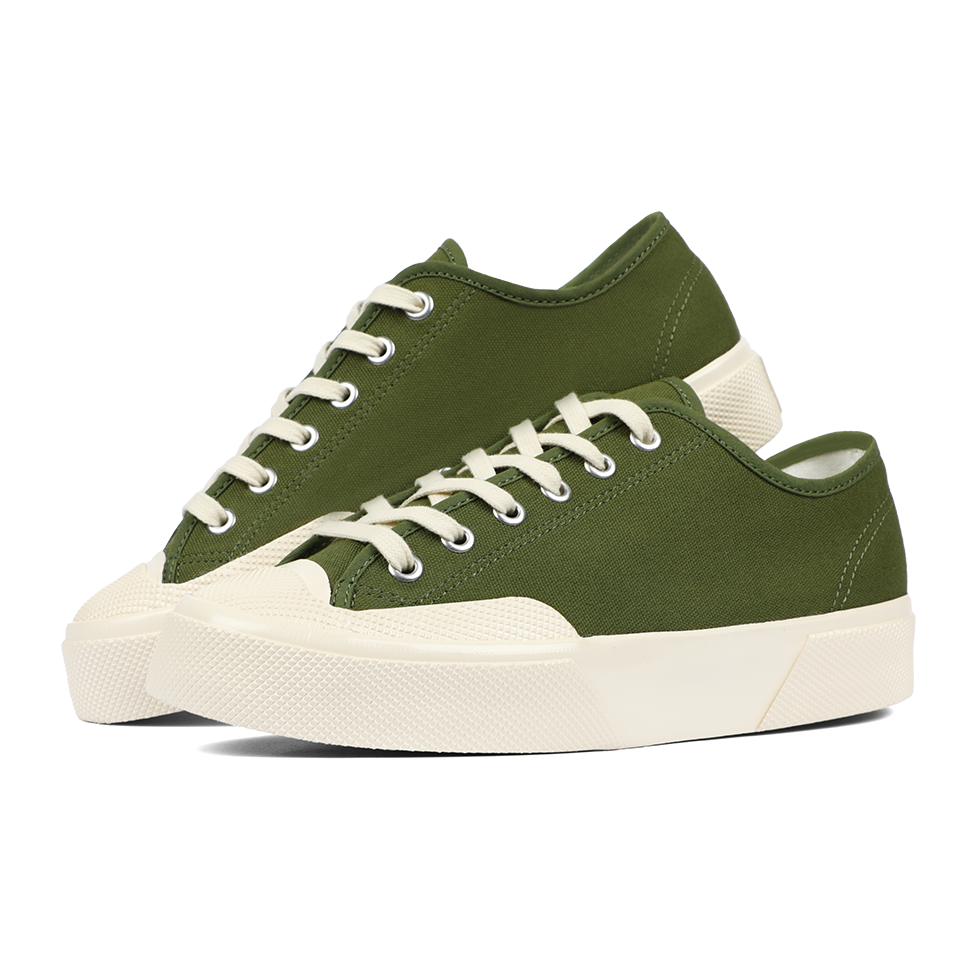 Artifact by Superga 2432 Collect Workwear Low Cut Cotton Canvas Green Off White