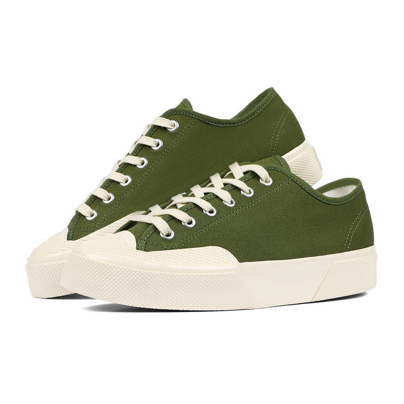 Artifact by Superga 2432 Collect Workwear Low Cut Cotton Canvas Green Off White