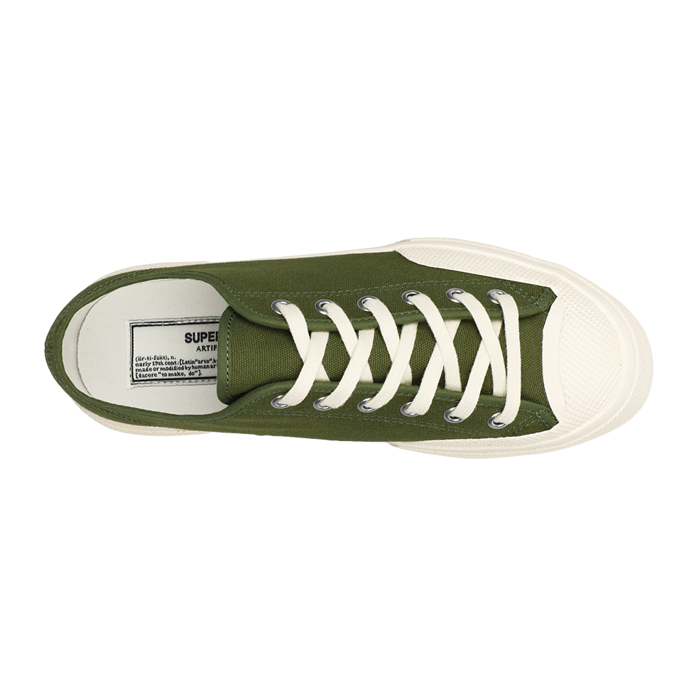 Artifact by Superga 2432 Collect Workwear Low Cut Cotton Canvas Green Off White