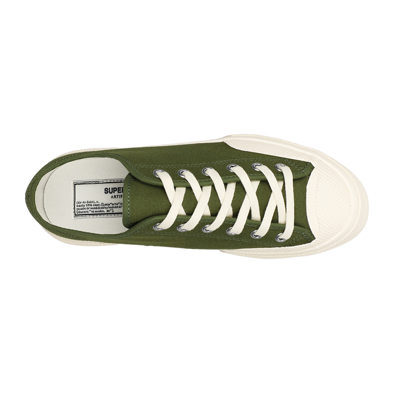 Artifact by Superga 2432 Collect Workwear Low Cut Cotton Canvas Green Off White