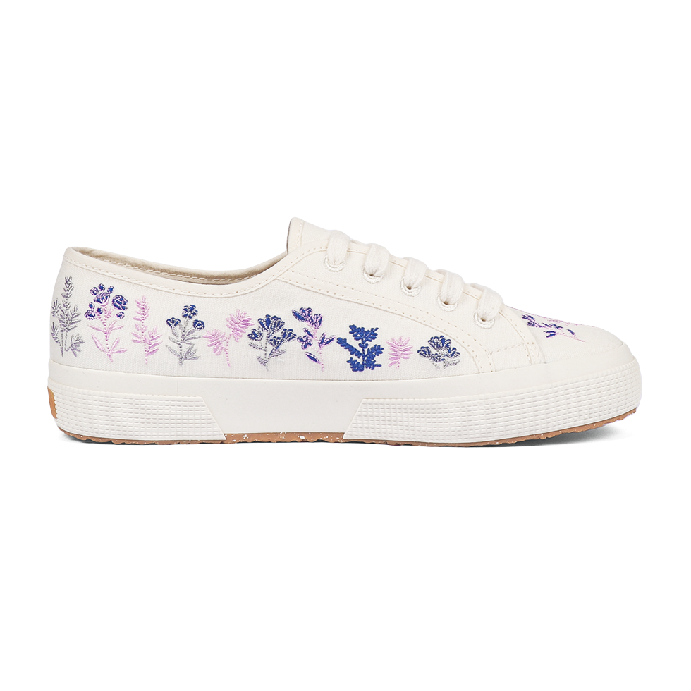 Superga 2750 Organic Flowers Embroidery Blue Pink