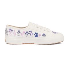 Superga 2750 Organic Flowers Embroidery Blue Pink