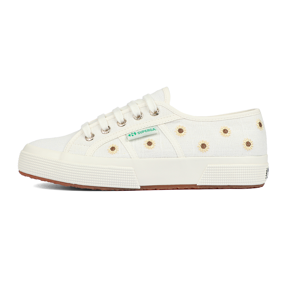 Superga 2750 Embroidery Linen Sunflower White Avorio