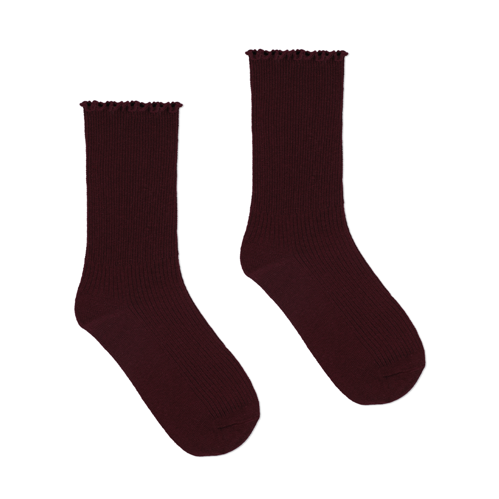 Superga Ruffle Socks Burgundy